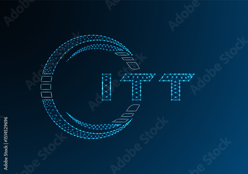 ITT low poly letter logo vector design. ITT lower poly logo design. Low poly logo.