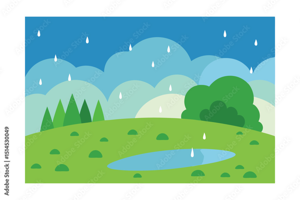 Obraz premium summer landscape with trees