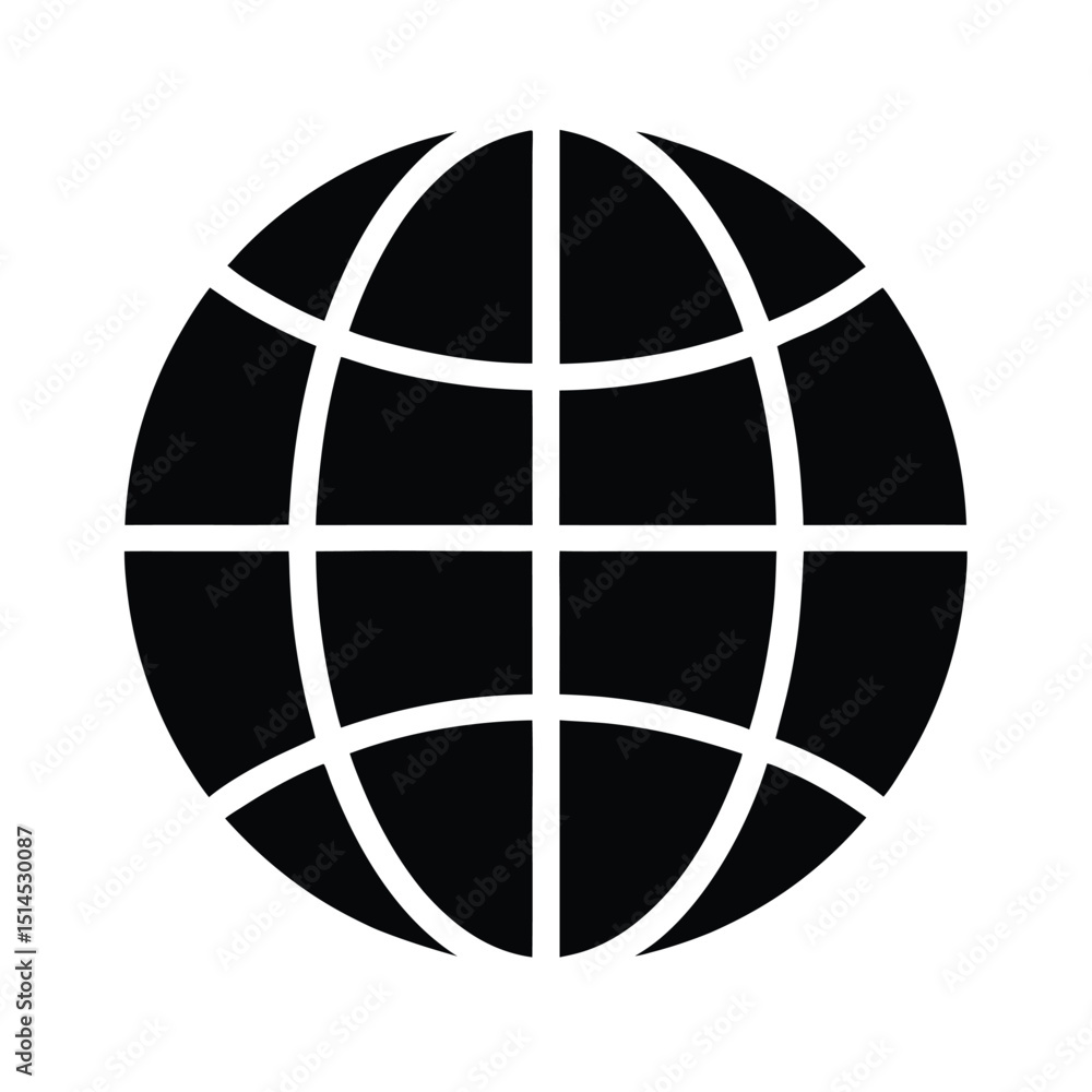 Globe Icon Vector with Flat and Clean Look Globe Icon Vector with Flat and Clean Look