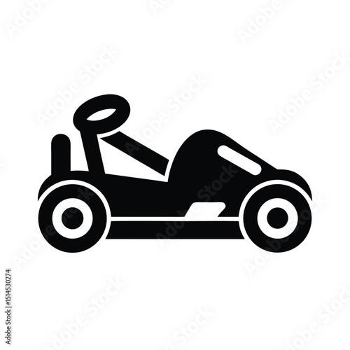 Go Kart Icon Vector with Flat and Clean Look