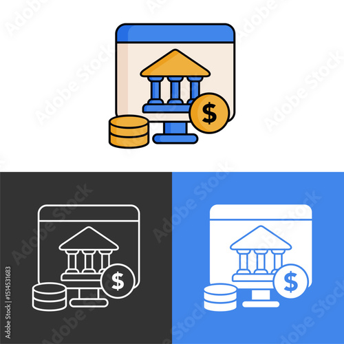 Online Banking with Coin Icon
