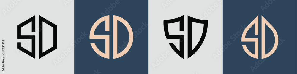 Creative simple Initial Letters SD Logo Designs Bundle. Creative simple Initial Letters SD Logo Designs Bundle.