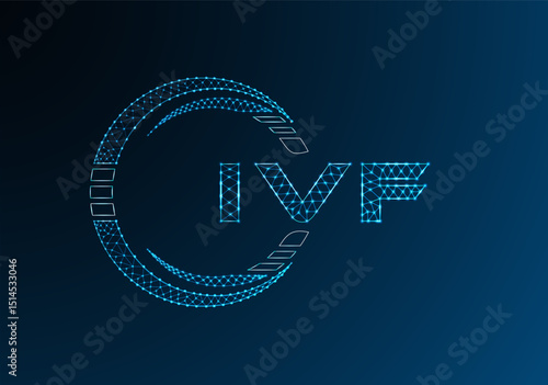 IVF low poly letter logo vector design. IVF lower poly logo design. Low poly logo.