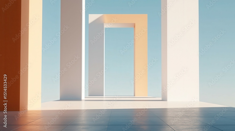 Fototapeta premium Elegant Symmetrical Composition Featuring Architectural Elements