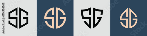 Creative simple Initial Letters SG Logo Designs Bundle.