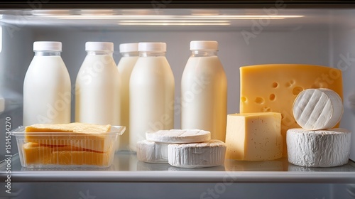 Inside a Beautifully Organized Refrigerator Filled with Dairy Products