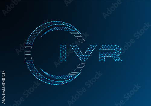 IVR low poly letter logo vector design. IVR lower poly logo design. Low poly logo.