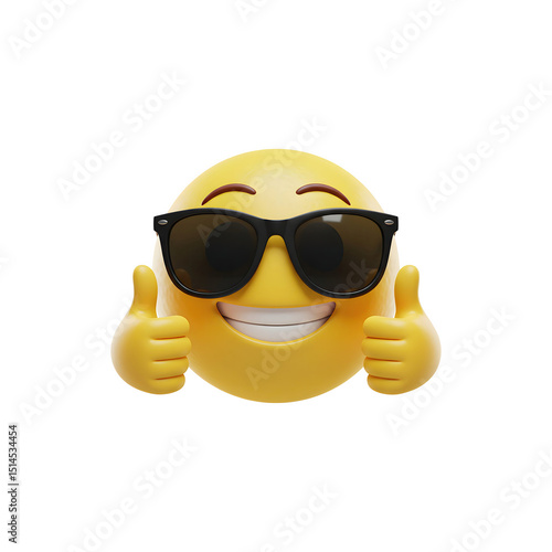 Cool emoji with sunglasses giving a thumbs-up