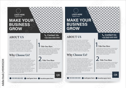  Modern clean professional corporate flyer design or company brochure design template with two colour variation keywords.