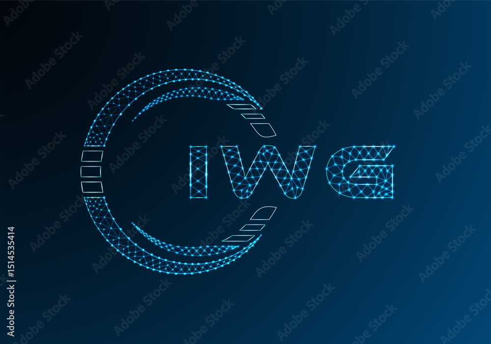 Naklejka premium IWG low poly letter logo vector design. IWG lower poly logo design. Low poly logo.