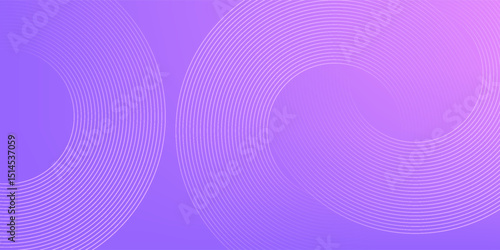 Abstract circle lines on pink and purple background. Geometric stripe line art design for poster, brochure, cover, website, header, web banner, presentation.