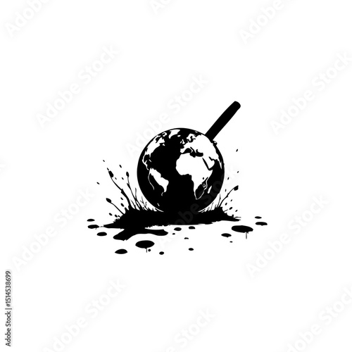 Global crisis concept illustration symbolizing environmental problems and climate change