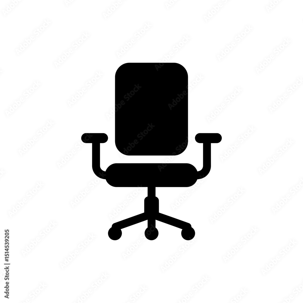 Fototapeta premium Desk Chair with Soft Cushion on White Background