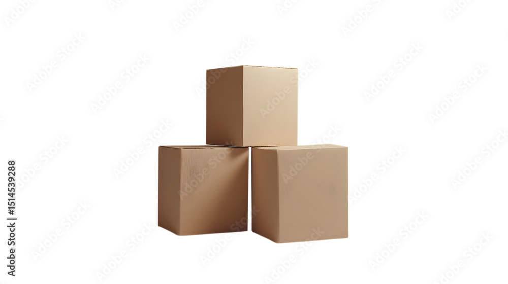 Stacked cardboard boxes on black background represents shipping and logistics solutions Stacked cardboard boxes on black background represents shipping and logistics solutions