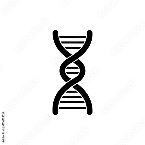 Detailed DNA strand with helix twist isolated on white background
