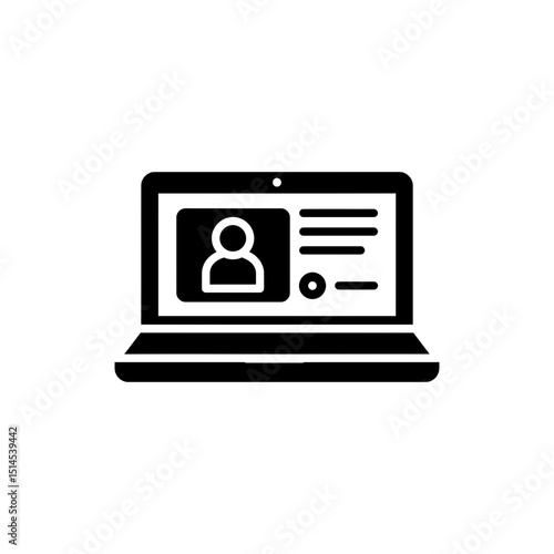 Open laptop showing video call screen for online communication