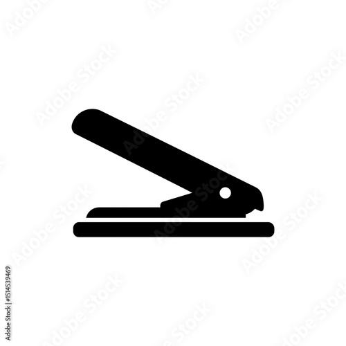 Paper punch with handles for office use on white background