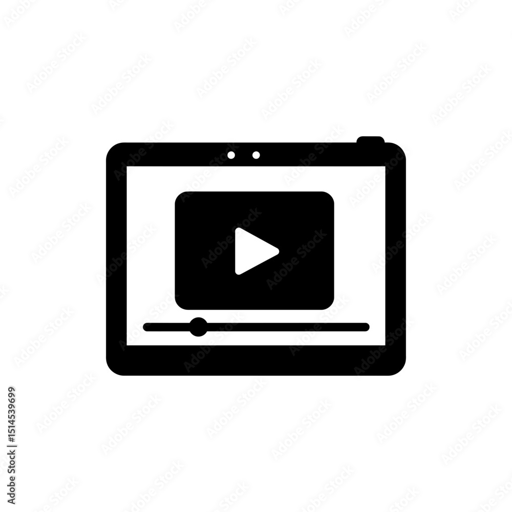 Video tutorial playing on a tablet screen for online learning Video tutorial playing on a tablet screen for online learning