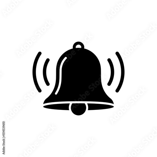 School bell ringing with sound lines indicating start or end of classes