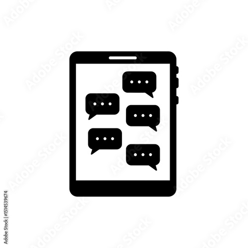 Tablet showing group chat conversation on screen with messages