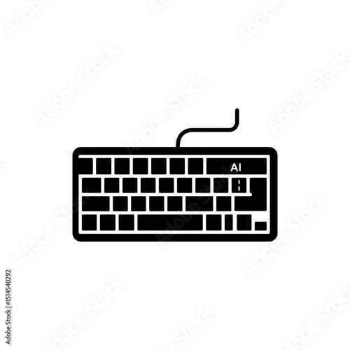 Keyboard with AI print symbolizing artificial intelligence and smart computing