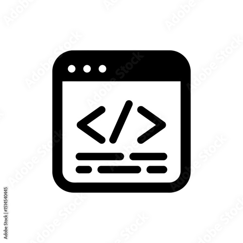 Square Face Icon with Code Lines Digital Design