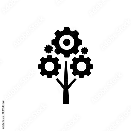 Tree Structure Diagram Made from Interlocking Gears