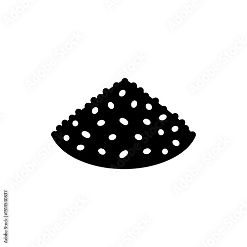 Close up of tiny chia seeds scattered isolated on white background