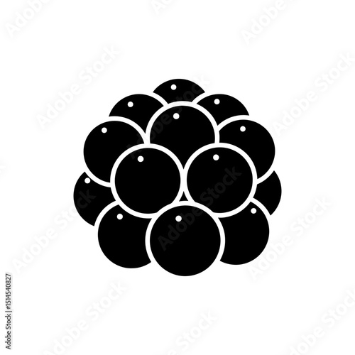 Round cloudberry with bumpy texture isolated on white background