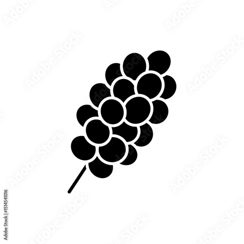 Cluster of rounded millet grains close-up on white background