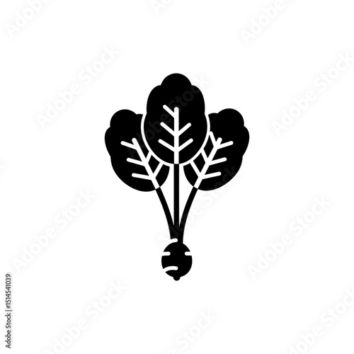 Fresh mustard greens with stem isolated on white background with natural texture