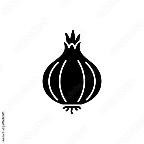 Fresh Onion Showing Layers and Root for Cooking Use
