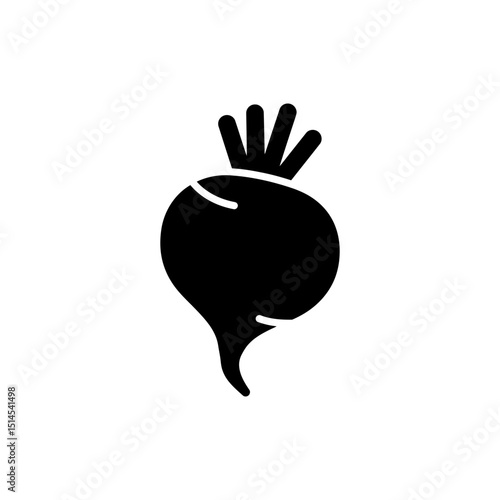 Fresh turnip with root end isolated on white background close up