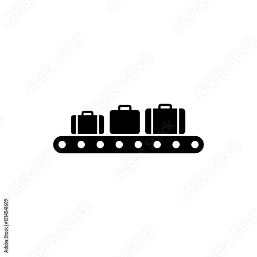 Baggage Claim Belt with Luggage Airport Luggage Retrieval Area