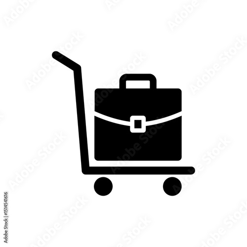 Briefcase on rolling cart for business travel and easy transport