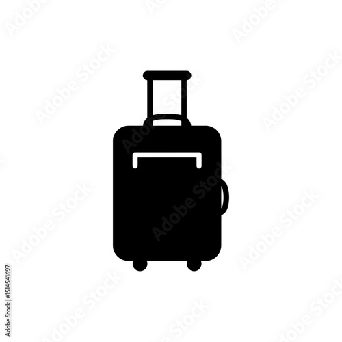 Carry-on luggage with telescopic handle on white background