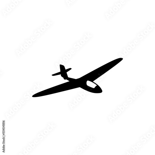 Glider Aircraft with Wings Extended Soaring Silent Flight