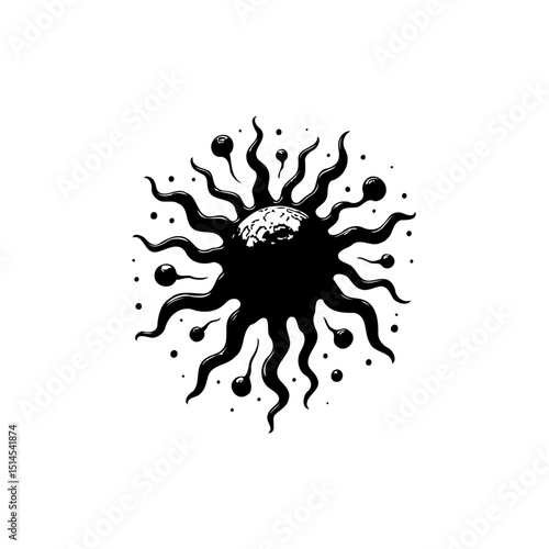 Dark Symbolic Artwork: A Striking Depiction of Existential Dread and Cosmic Horror