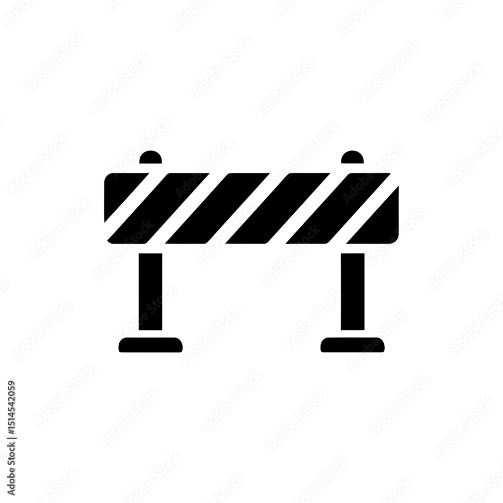 Roadblock Striped Barrier Icon for Traffic Control Roadblock Striped Barrier Icon for Traffic Control
