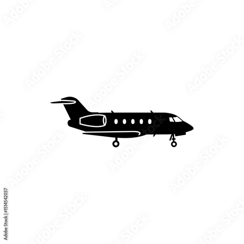 Private jet with landing gear visible during approach or landing
