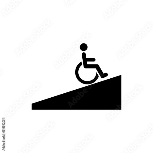 Ramp Access with Wheelchair Icon for Disability and Accessibility