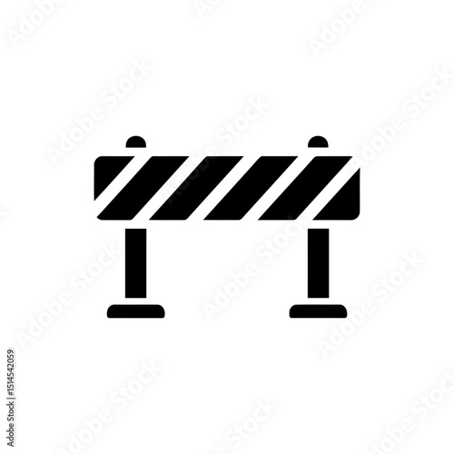 Roadblock Striped Barrier Icon for Traffic Control