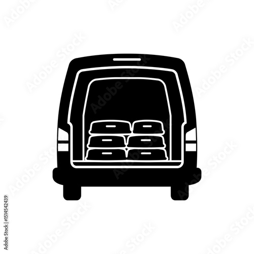 Van Interior with Stacked Bags for Transport