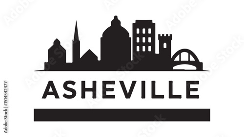 Asheville skyline icon vector silhouette