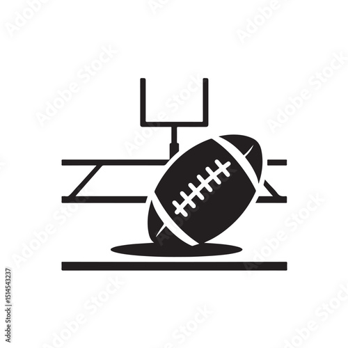 Football field goalpost icon vector silhouette