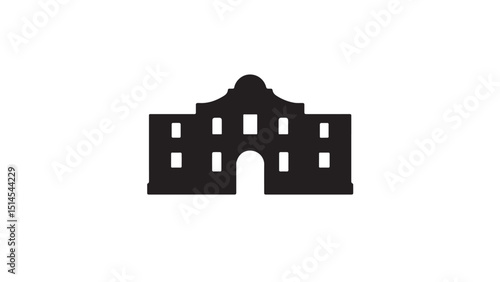 The Alamo building icon silhouette vector