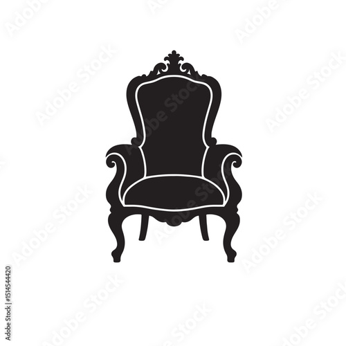Vintage armchair icon vector silhouette