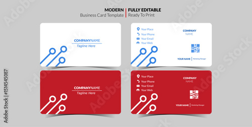 Modern business card design template.