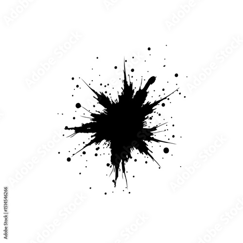Monochrome abstract ink splater design for artistic creative background projects