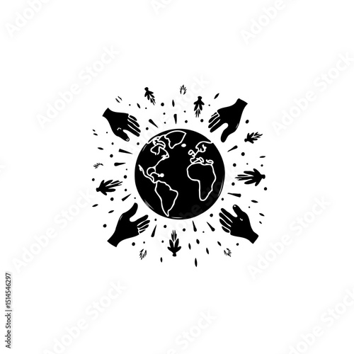 Hands embracing the Earth: A symbol of global unity and environmental stewardship